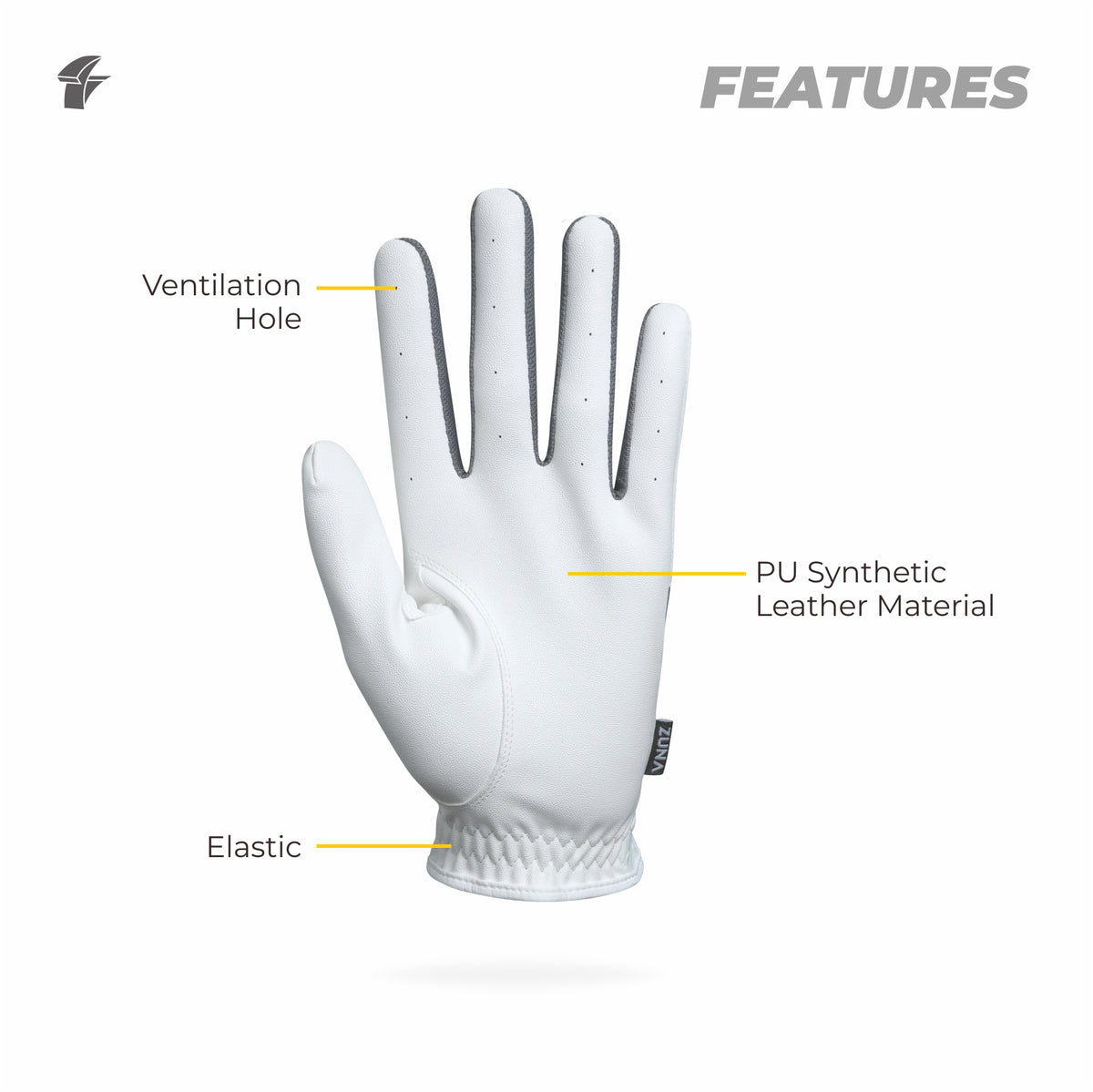 Zuna Gloves Men Eagle Golf Gloves / Sarung tangan Golf / Sebelah kiri / Anti Slip