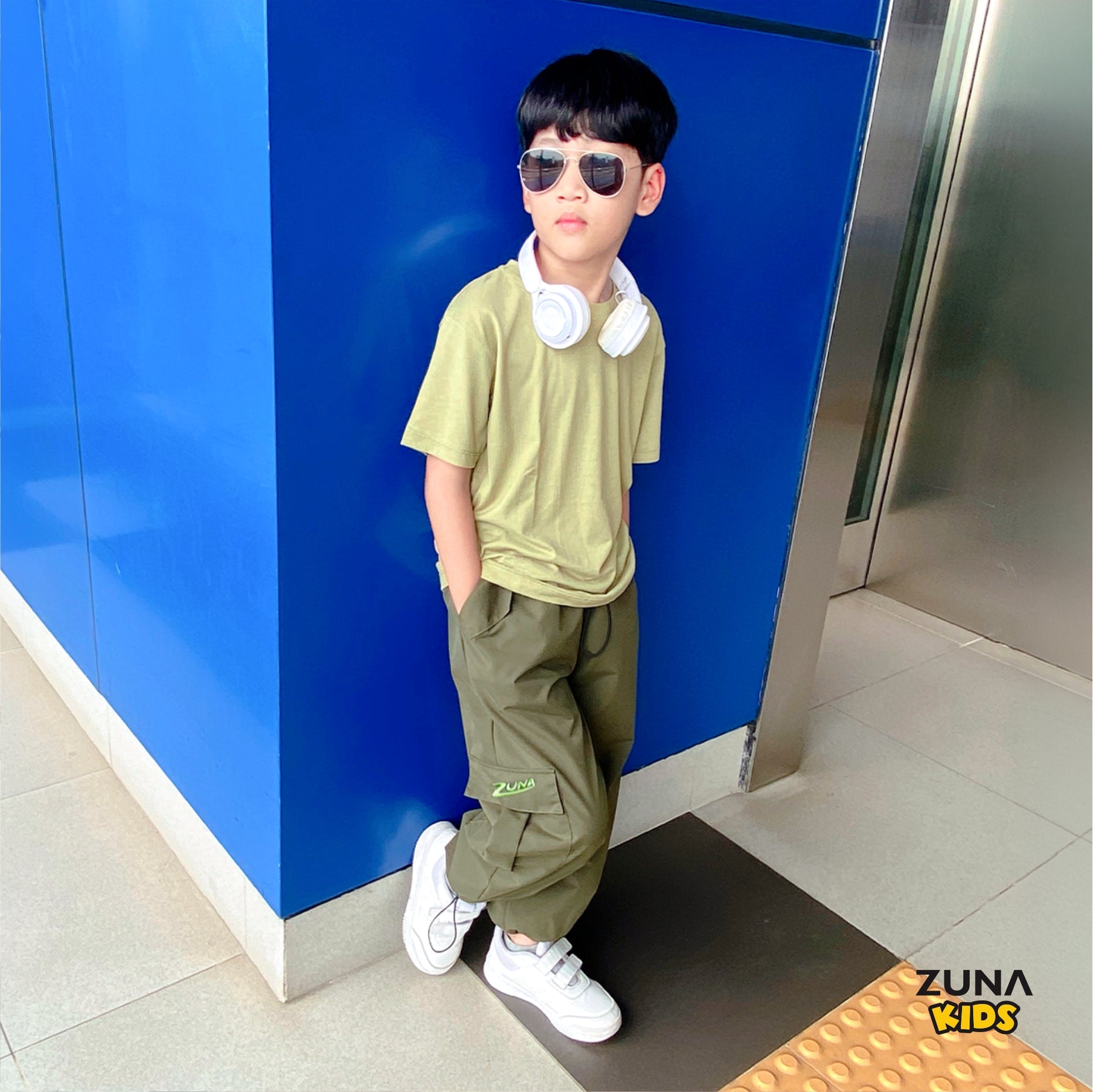 Zuna Kids Oshea Active Wear Cargo Pants / Celana Kargo Serut Panjang Anak Tahan Air