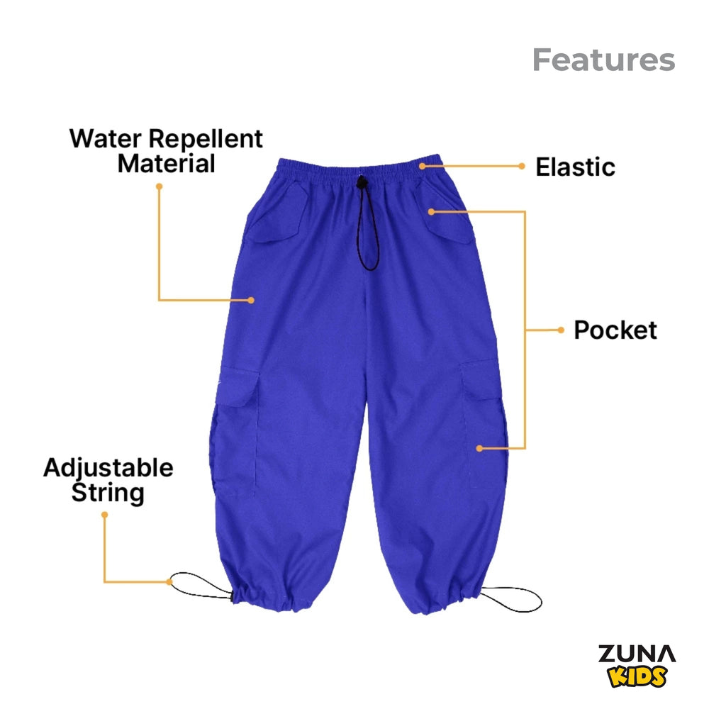 Zuna Kids Oshea Active Wear Cargo Pants / Celana Kargo Serut Panjang Anak Tahan Air