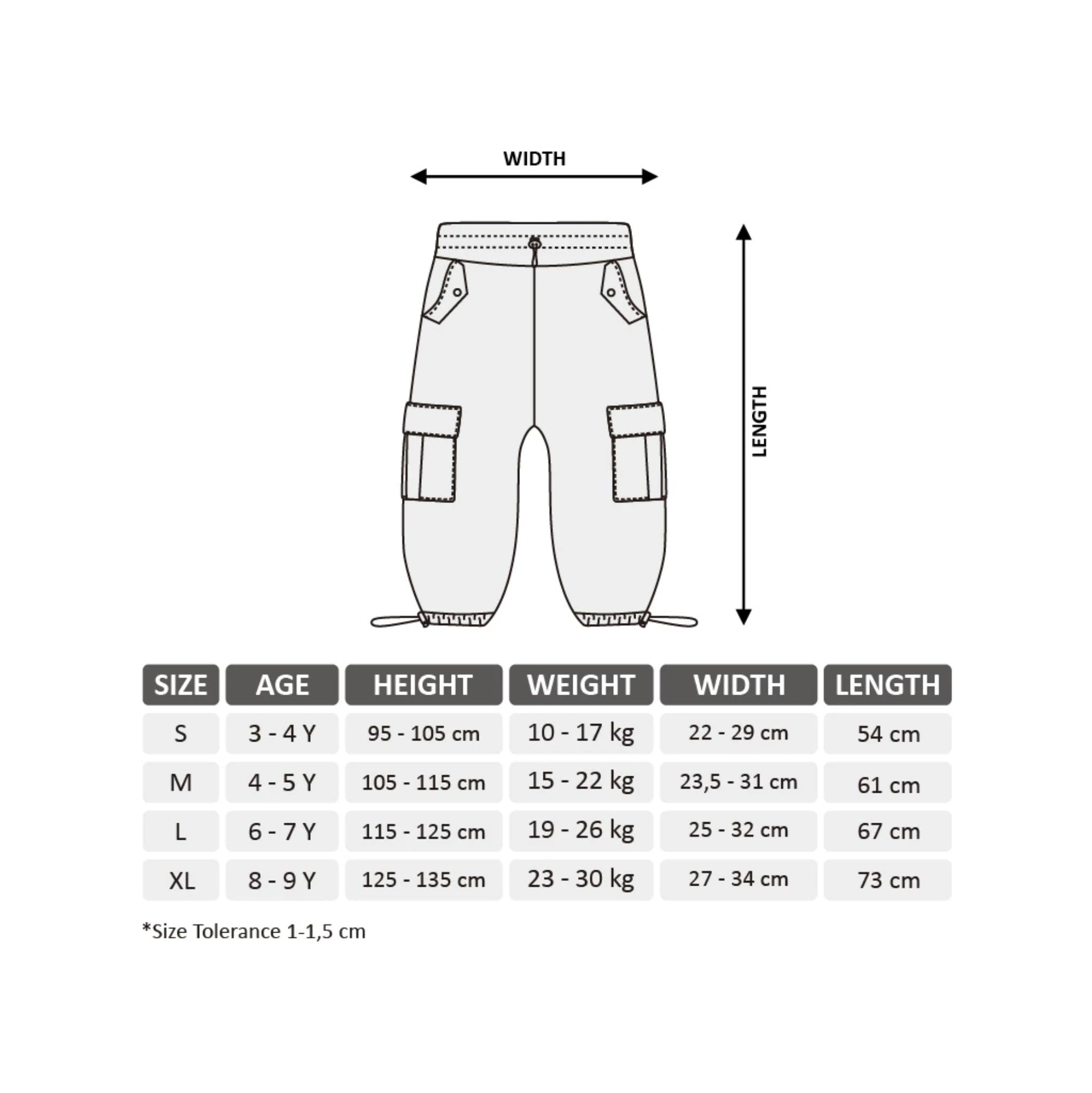 Zuna Kids Oshea Active Wear Cargo Pants / Celana Kargo Serut Panjang Anak Tahan Air