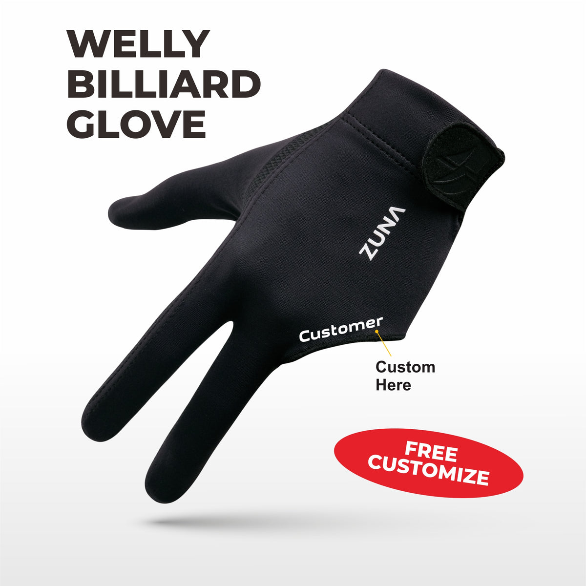 Customize Zuna Gloves Billiard Unisex Welly Full Finger