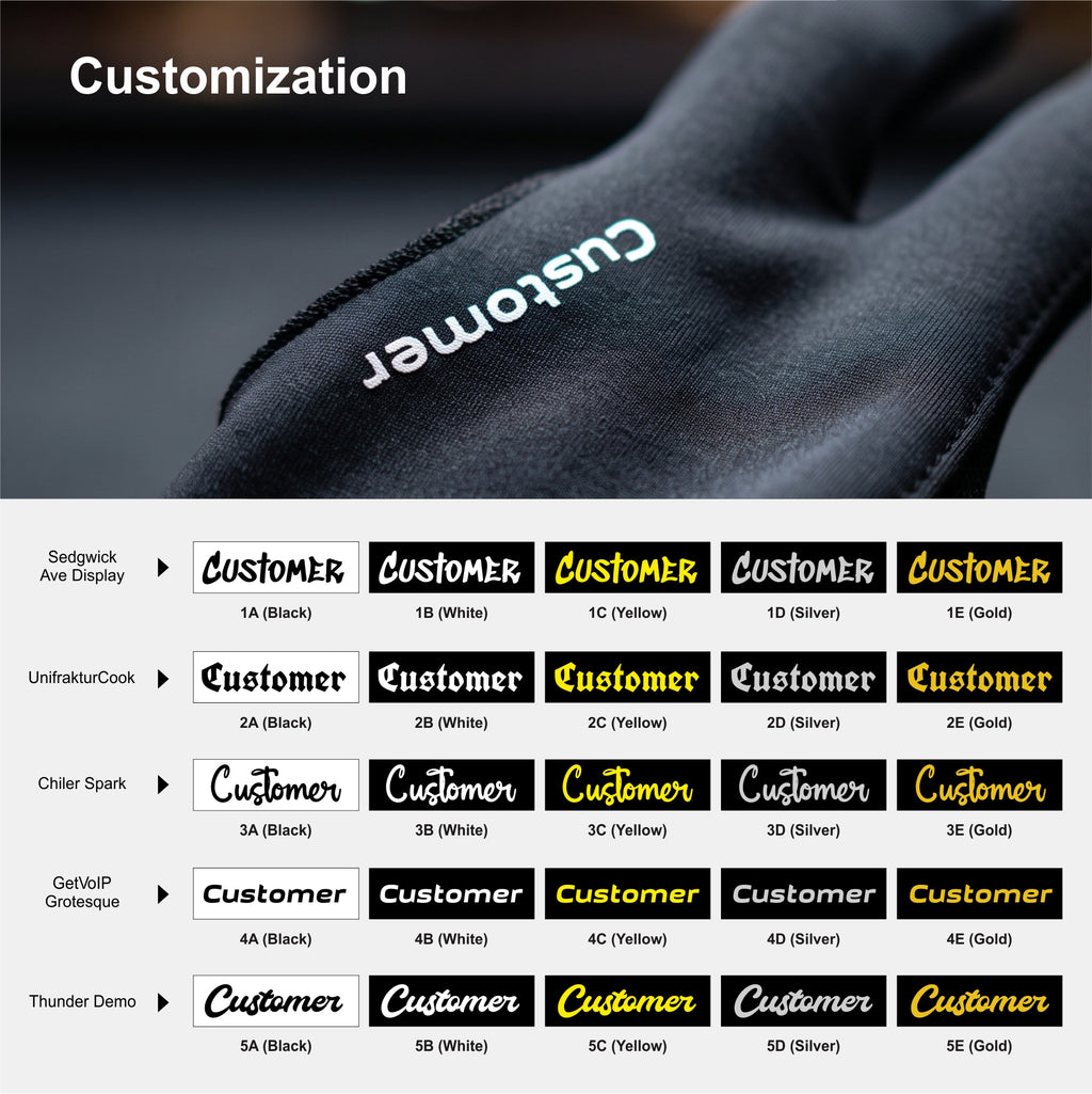 Customize Zuna Gloves Billiard Unisex Dezz Half Finger - Sarung Tangan Billiard Custom Nama