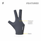 (Kanan) Zuna Gloves Billiard Half Finger Cue Sebelah Kanan