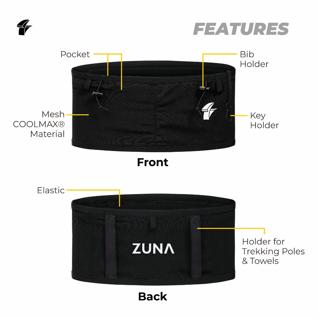 Zuna Running Belt Unisex Smith Tas Olahraga Lari Waist Belt